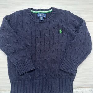 Navy Ralph Lauren Kids Cotton Cable Knit Sweater